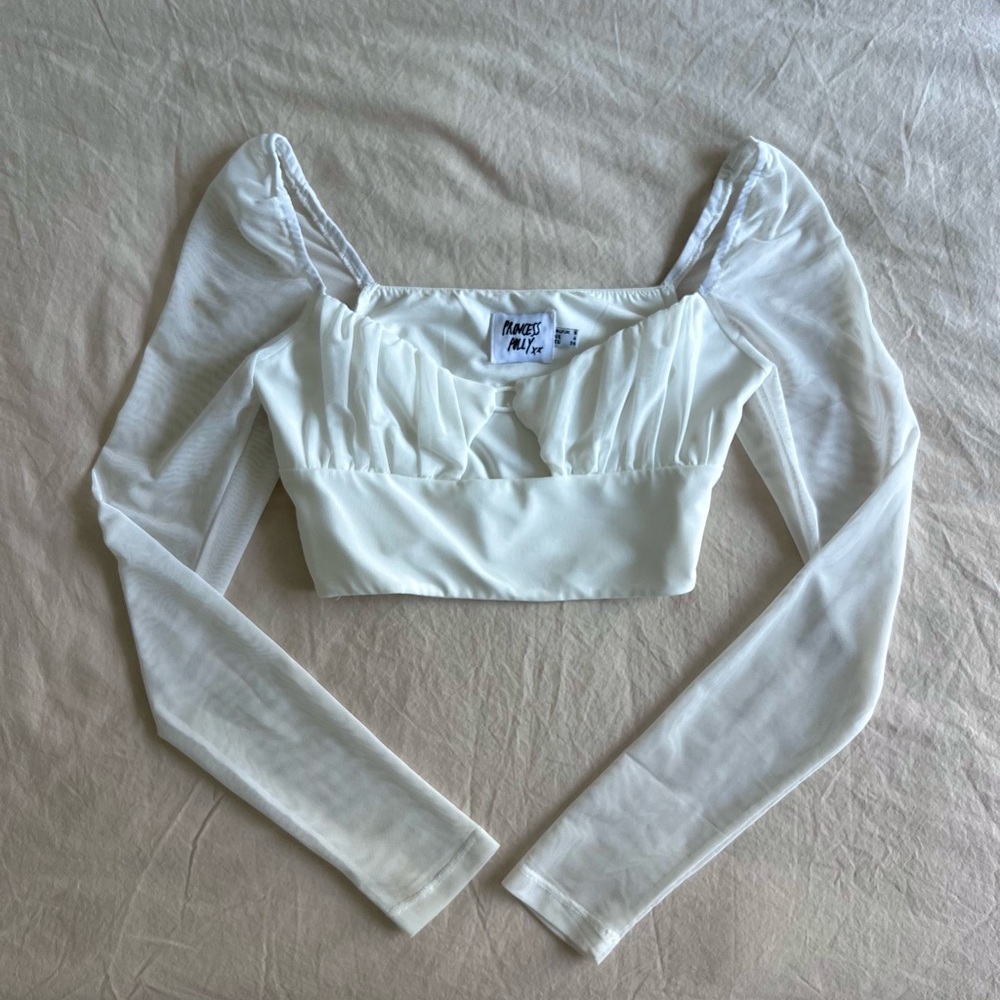 Princess Polly White Long Sleeve Top